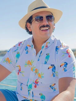 The Dude Wheres Macaw (Soft Stretch) -Outlet Posh Sewn Store DUDE WHERES MACAW POPLIN LS 513221 01 9505