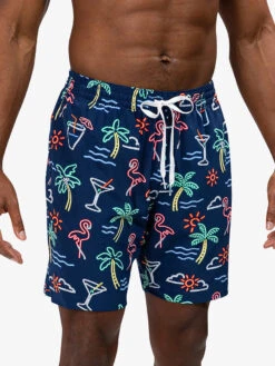 The Neon Lights 7" (Lined Classic Swim Trunk) -Outlet Posh Sewn Store NEON LIGHTS 7 LinedClassicSwimTrunk OB 129212 07 6143