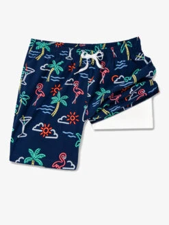 The Neon Lights 7" (Lined Classic Swim Trunk) -Outlet Posh Sewn Store Neon Lights Stretch W Liner 7 0046