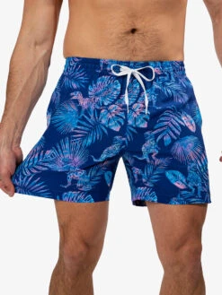 The Prehistoric Blues 5.5" (Classic Swim Trunk) -Outlet Posh Sewn Store PrehistoricBlues5.5tretch ClassicSwimTrunk OB 109221 140372
