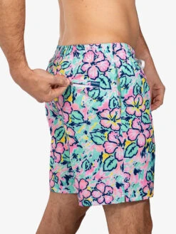 The Vacation Blooms 7" (Classic Swim Trunk) 8 The Vacation Blooms 7" (Classic Swim Trunk) -Outlet Posh Sewn Store Vacation Blooms 7tretch Zipper Back Pocket 0117
